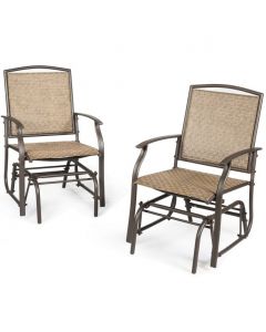 2 Pieces Patio Glider Rocking Chair Set
