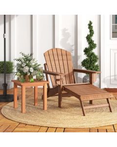 Patio Hardwood Side Table with Slatted Tabletop