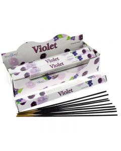 Stamford Hex Incense Sticks - Violet, x 6 Packs