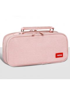 Expandable Pencil Case Large Capacity Pen Case for Office College School Bags - Pink
