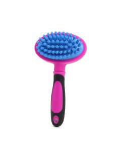 Pet Bath Massage Brush Blue Bristles 17 cm - Random Colours