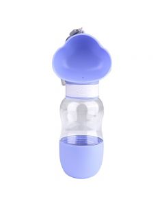 550ML Leak Proof Dog Cat Drink Bottle with 200ml Dog Food Cup - Purple