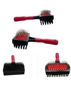 Pet Double Sided Grooming Brush for Massaging and Cleaning Removes Knots and Tangles - Random Colour
