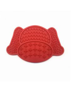 Non-Slip Silicone Dog Lick Pad Pet Food Feeder Bowl Puppy Cat Lick Mat Healthy - Red