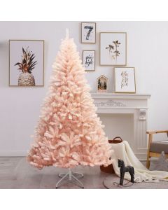 Pink Artificial Christmas Tree with Folding Metal Stand