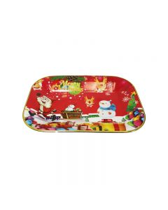 Plastic Christmas Party Serving Tray Printed Design 43 x 30 cm Assorted Designs - Random Sent