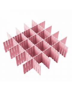 4x 4pcs Drawer Organizer Divider Partition Storage Wardrobe Plastic Clapboard - Pink