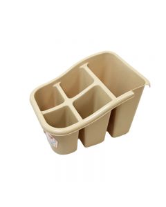 Plastic Cutlery Holder 5 Section Utensil Organizer for Kitchen 8 x 10cm - Khaki