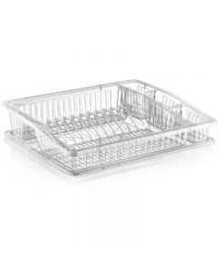 Large Plastic Dish Drainer with Drip Tray for Kitchen - Random Colour