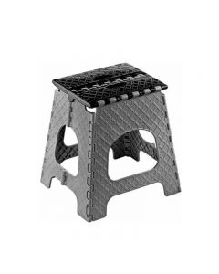 Plastic Foldable Stool Small Collapsible Stepping Stool 43cm - Black