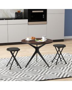 Set of 2 Plastic Folding Stool Seat with Built-in Handle