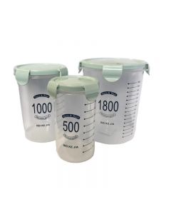 Round Plastic Food Storage Container Set of 3 - Random Colours