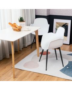 Set of 2 Modern Plastic Leisure Side Chair with Curved Armrests