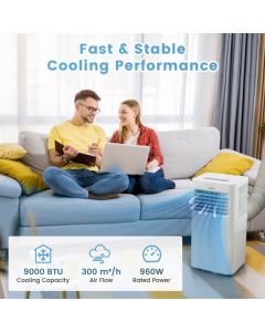 9000 BTU 4-in-1 Portable Air Conditioner with Sleep Mode