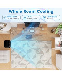 8000 BTU Portable Air Conditioner with Dehumidifier Fan and Sleep Mode