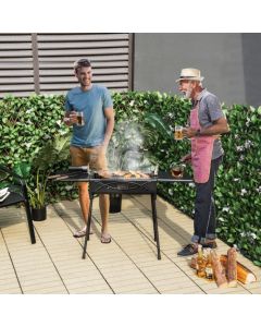Portable Charcoal Barbecue Grill with Roasting Fork Detachable Legs