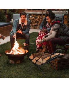 Portable Fireplace Log Rack with Convenient Handle