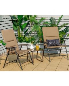 Portable Padded Folding Camping Chair with Cup Holder and Armrest