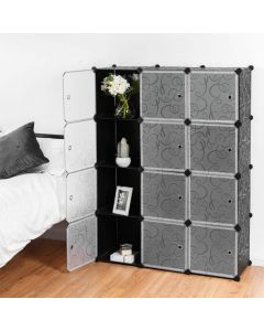 Portable Wardrobe with Doors for Clothes Shoes and Toys