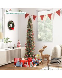 180cm Pre-lit Artificial Pencil Christmas Tree with Warm White Lights