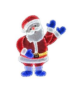 125 CM Pre-Lit Xmas Santa Claus Figure with Waving Arms and 6 Lighting Modes