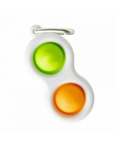 Press Bubble Fun Mini Pressure Relief Silicone Finger Practice Keychain - Green + Orange