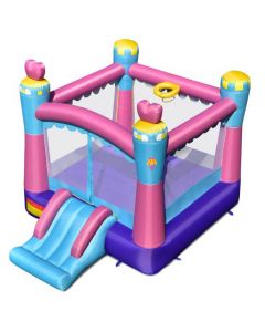 Princess Theme Bounce House with Slide and Basketball Rim (without Blower)
