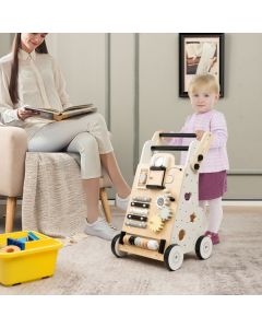 Push and Pull Wooden Baby Walker with Double Handles