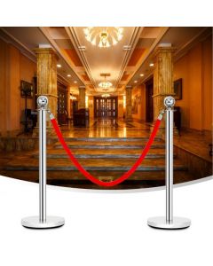Set of 4 Queue Belt Barriers with 1.5 m Cords