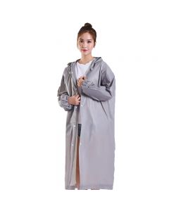 Outdoor Waterproof Raincoat Poncho Reusable Plastic Adult Rain Coat for Camping - Grey
