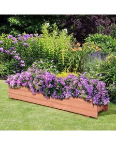 Wooden Raised Rectangular Garden Bed with Drain Holes for Indoor Outdoor Use