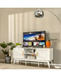 Rattan TV Stand for TVs up to 65 Inch with Adjustable Shelf