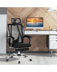Ergonomic Recliner Mesh Office Chair with Retractable Footrest