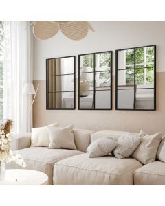 Large Rectangle Metal Frame Wall Mirror