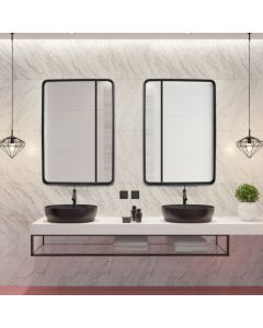 Modern Rectangular Hanging Vanity Wall Mirror for Vertical Horizontal Use