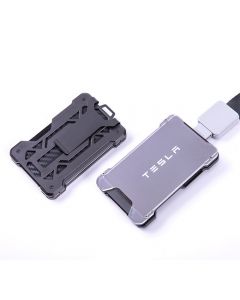 Aluminum Metal Men Card Holder Rfid Blocking Slim Clip - Black