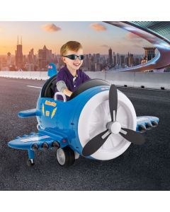 Kids Ride On Electric Airplane Car Toy with Joysticks and Remote Control