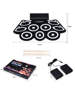 Roll-Up Electronic Drum With Lithium Battery and Bluetooth