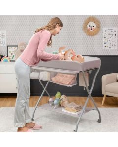 Rolling Baby Changing Table with Large Storage Basket