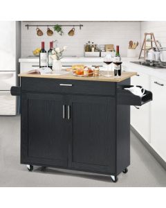 Rolling Kitchen Storage Trolley with Adjustable Shelf and Drawer