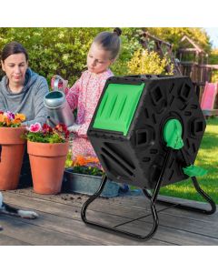 65/130L Tumbling Composter with Sliding Door and 360° Rotation