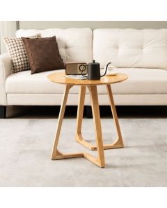 24" Round Coffee Table with V-shaped Legs for Lamps
