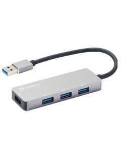 Sandberg External 4-Port USB-A Pocket Hub - USB-A Male