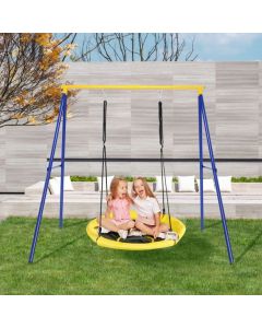 Metal Swing Frame with Ground Stakes and Carabiners