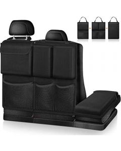 Detachable Seat Back Hanging Organisers Storage Bag with Zippers Large Capacity for Jeeps SUVs Vans - Black