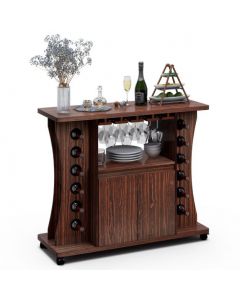 Serving Trolley Cart with Wine Rack