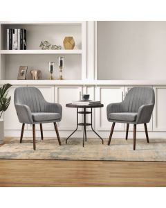 Set of 2 Leisure Chairs with Rubber Wood Legs