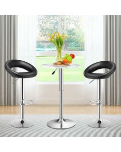 Set of 2 Modern Height Stool with PU Leather for Kitchen Bar and Dining