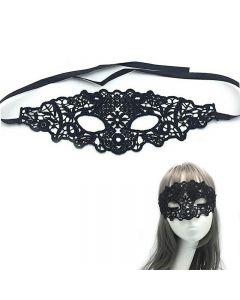 Masquerade Costume Mask Half Face Lace Masks Party Accessories - Black