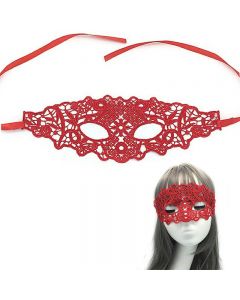 Masquerade Costume Mask Half Face Lace Masks Party Accessories - Red